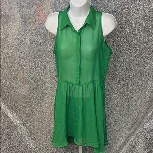 Lola Vibrant Green Sleeveless Mini Dress